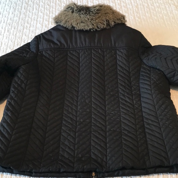 Charter Club Woman Black Winter Coat w/detachable Fur Collar Size 1X - Picture 2 of 6